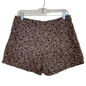Columbia Brown Polkadot Printed Nylon Athletic Outdoorsy Workout Shorts US 10